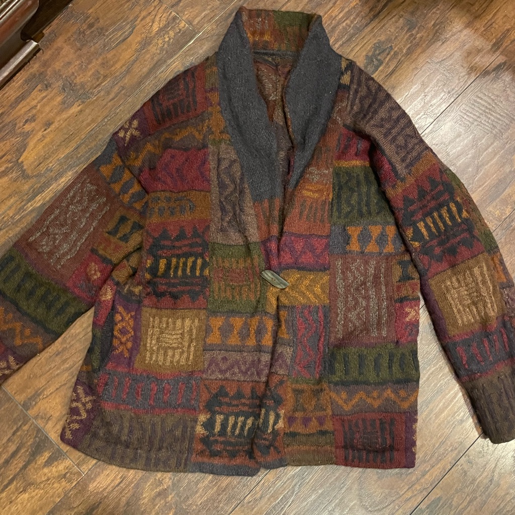 Peruvian Connection Multicolor Patchwork Womens Jacket